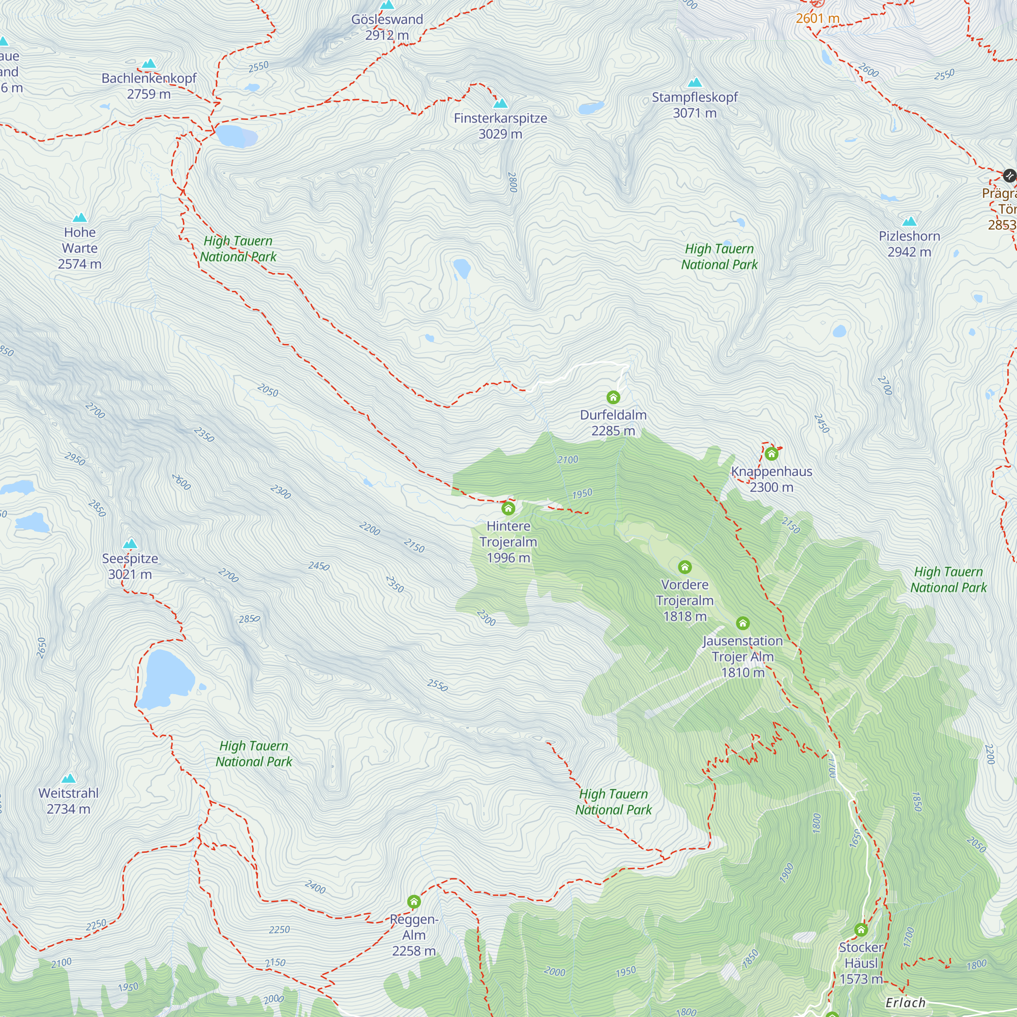 Hintere Trojeralm map