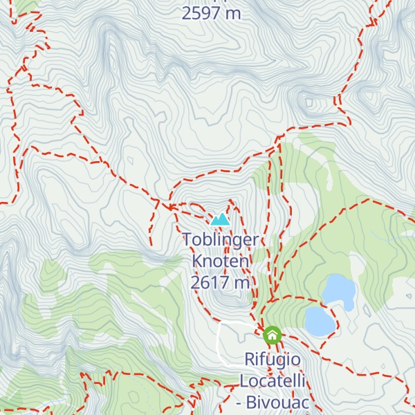 Map of Toblinger Knoten Westgipfel - Torre di Toblin Cima Ovest