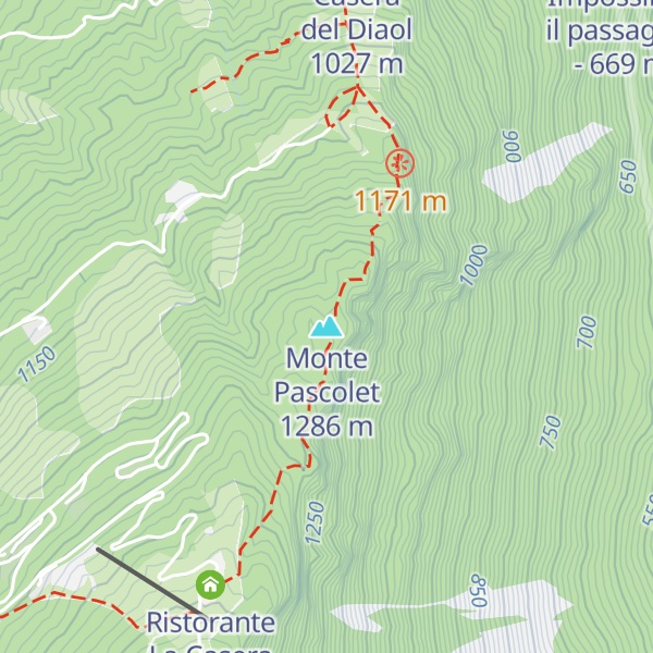 Map of Monte Pascolet