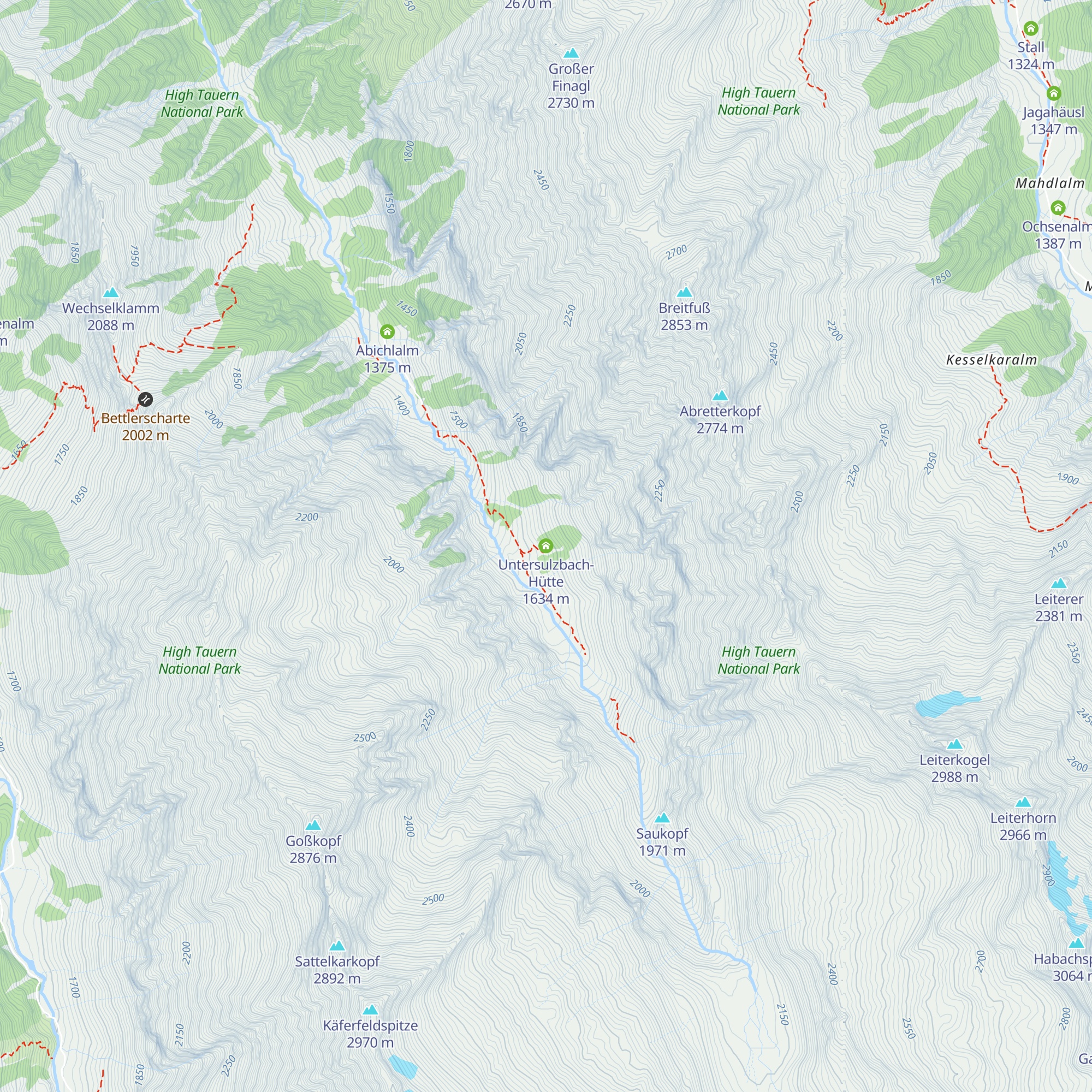 Untersulzbach-Hütte map