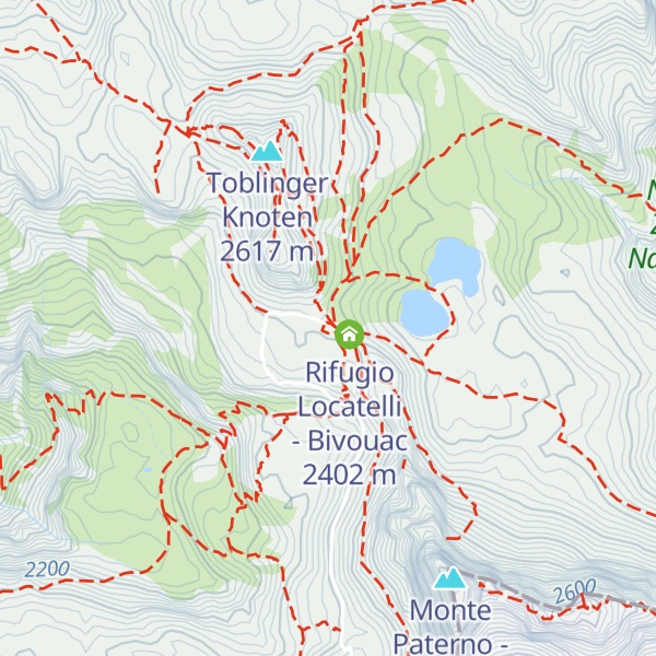 Map of Dreizinnenhütte - Rifugio Antonio Locatelli/Sepp Innerkofler