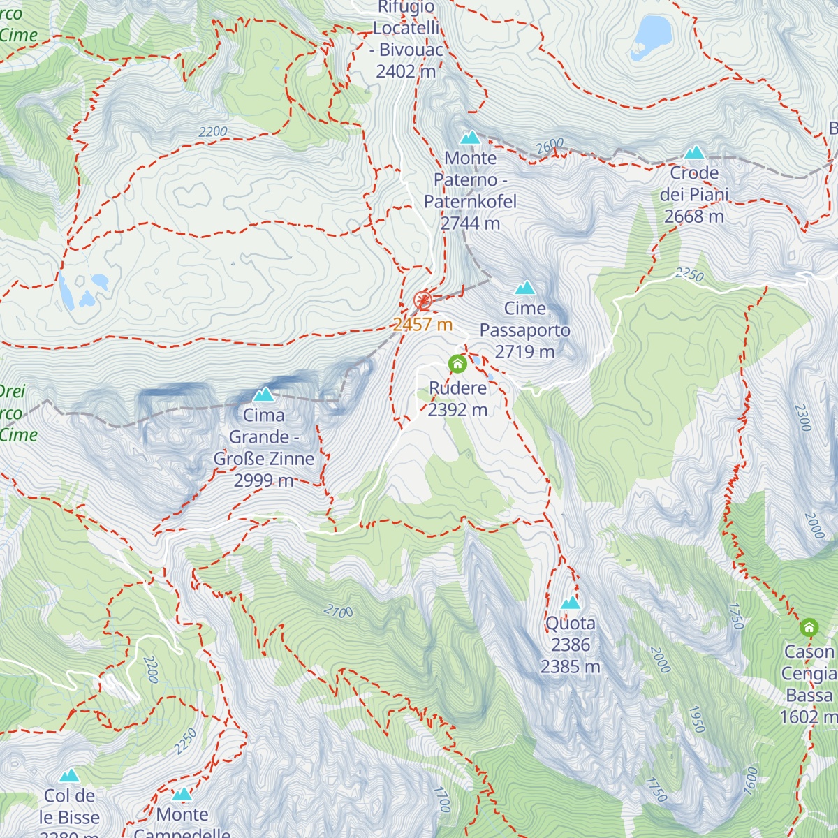 Rifugio Lavaredo map