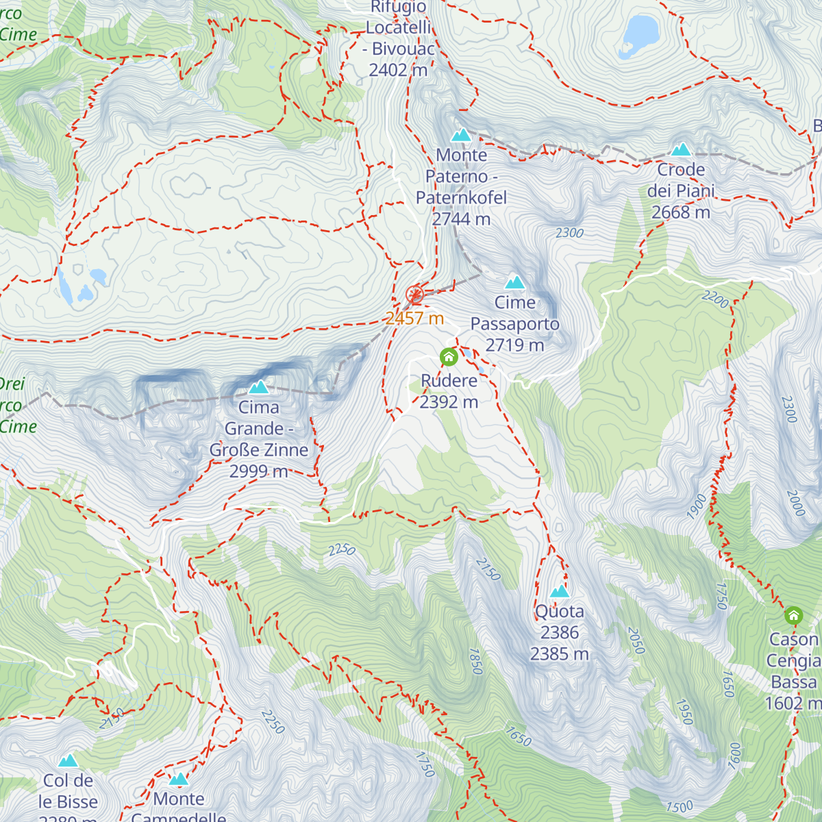 Rifugio Lavaredo map