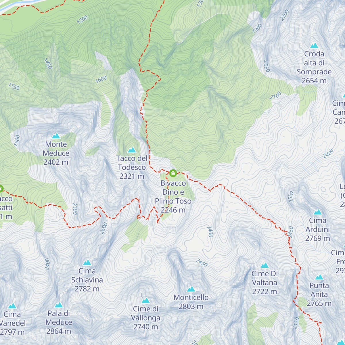 Bivacco Rifugio Tiziano map