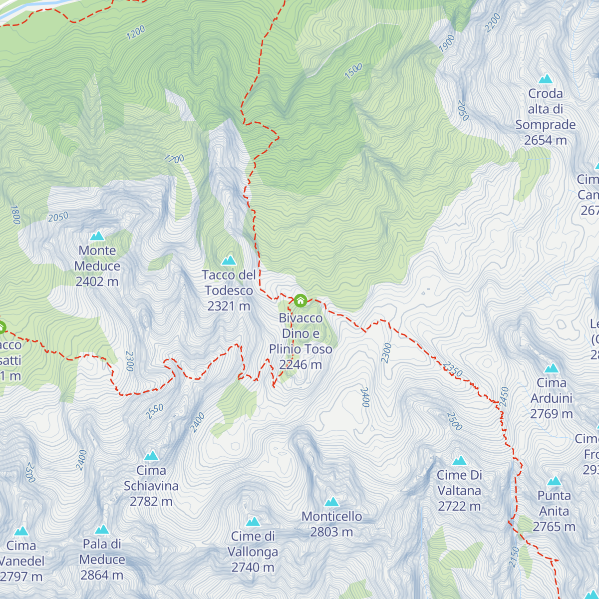Bivacco Rifugio Tiziano map