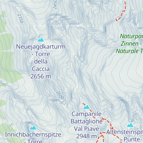 Map of Weißlahnspitze - Punta Lavina Bianca