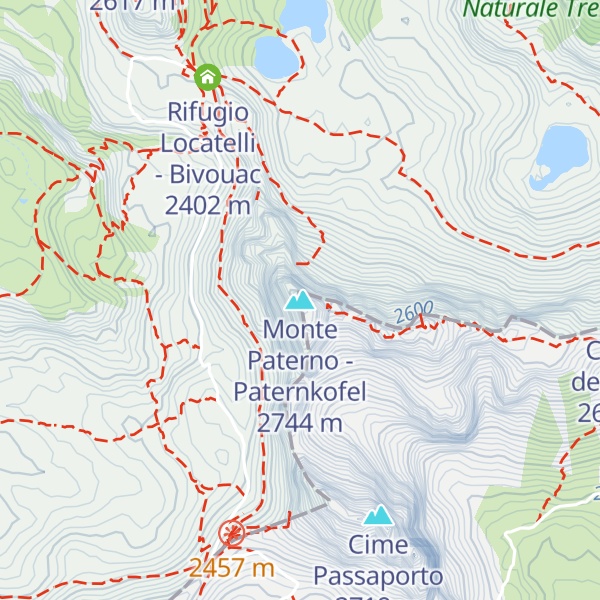 Map of Monte Paterno - Paternkofel