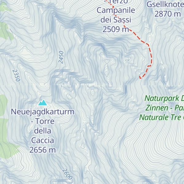 Map of Kleiner Schuster - Punta Piccola degli Scarperi