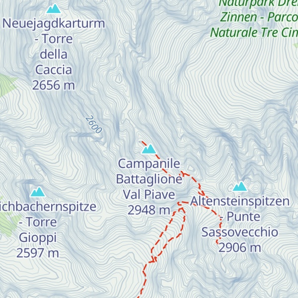 Map of Campanile Battaglione Val Piave