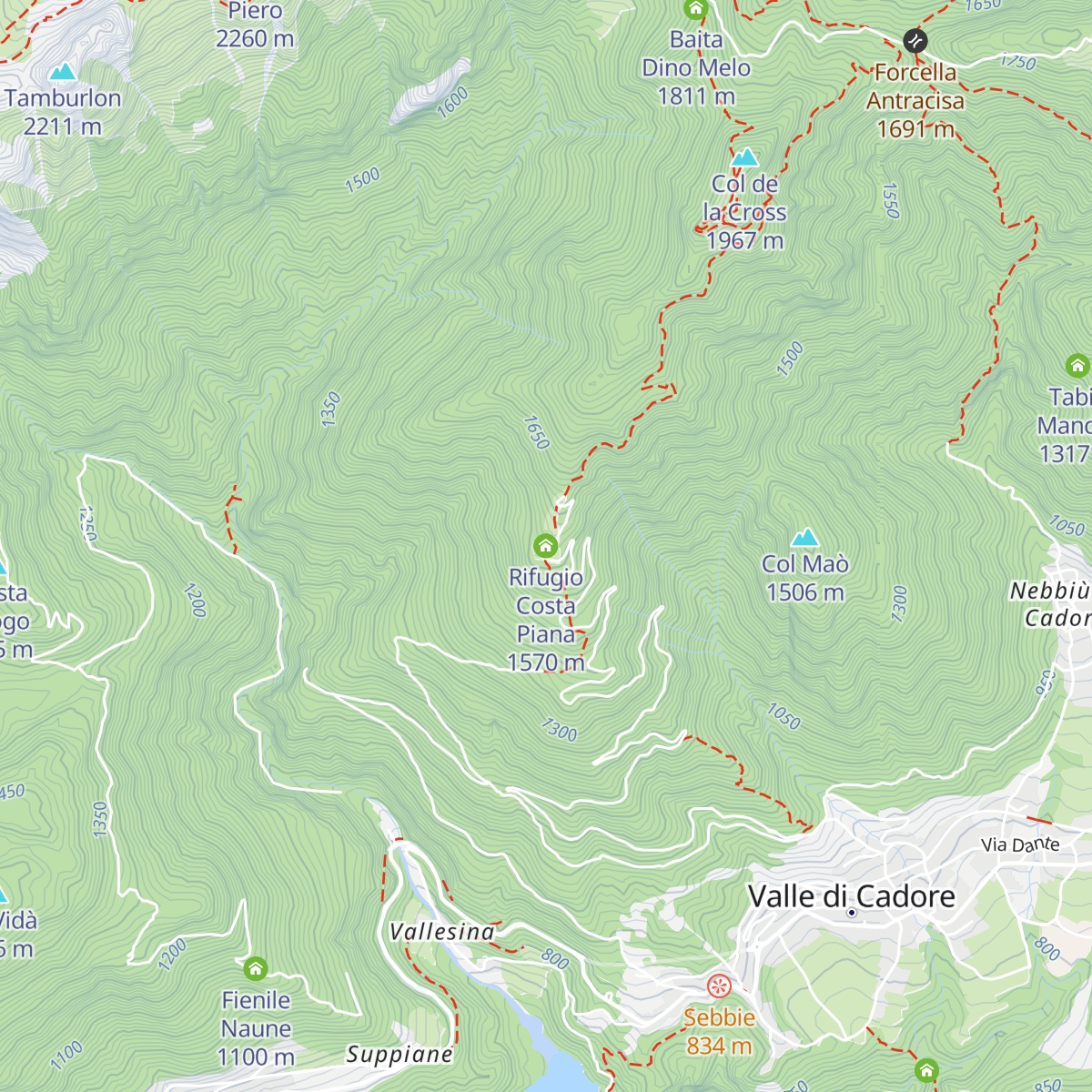 Rifugio Costa Piana map