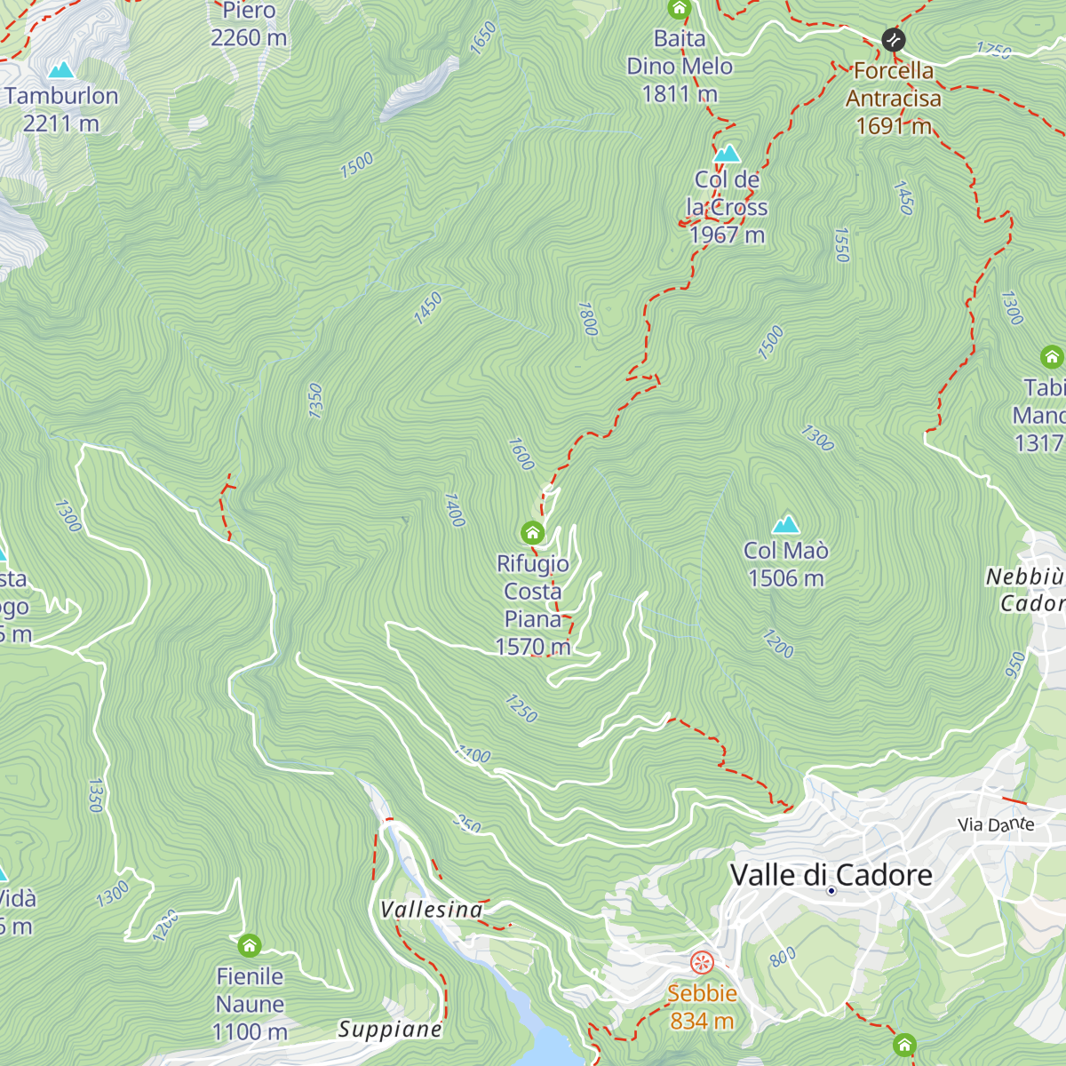 Rifugio Costa Piana map
