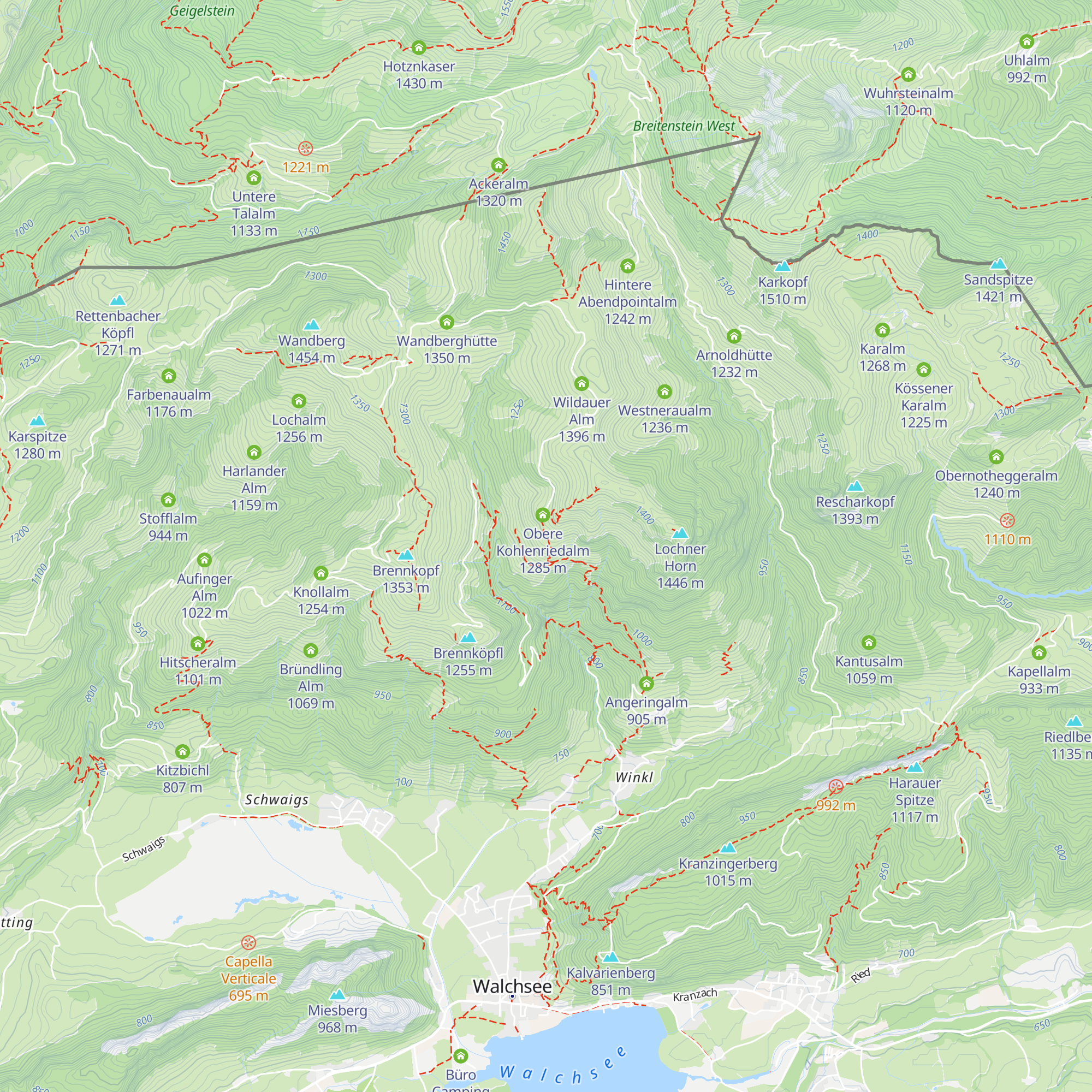 Untere Kohlenriedalm map