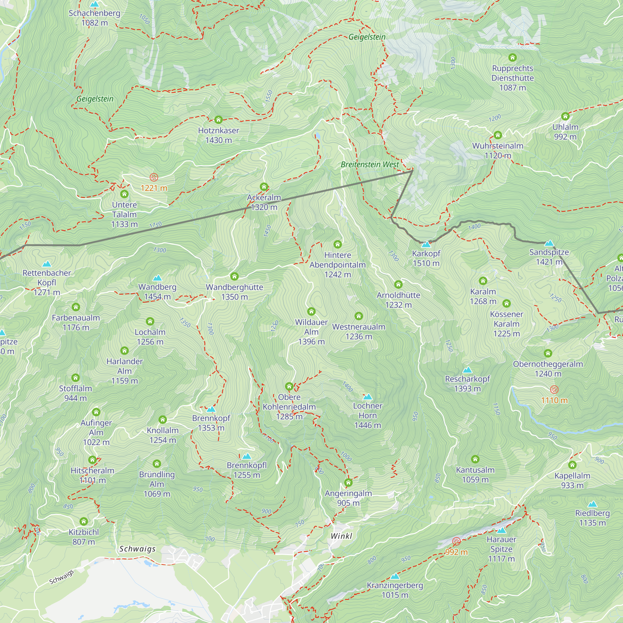 Wildauer Alm map