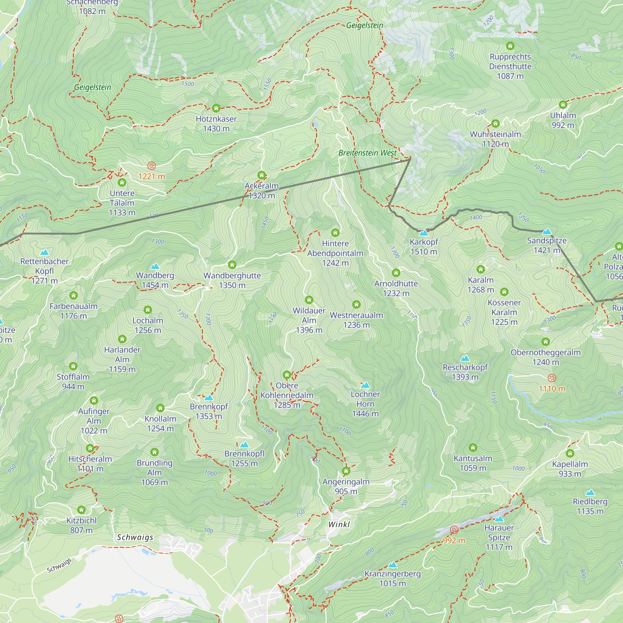 Unterwirts Lochner Alm map