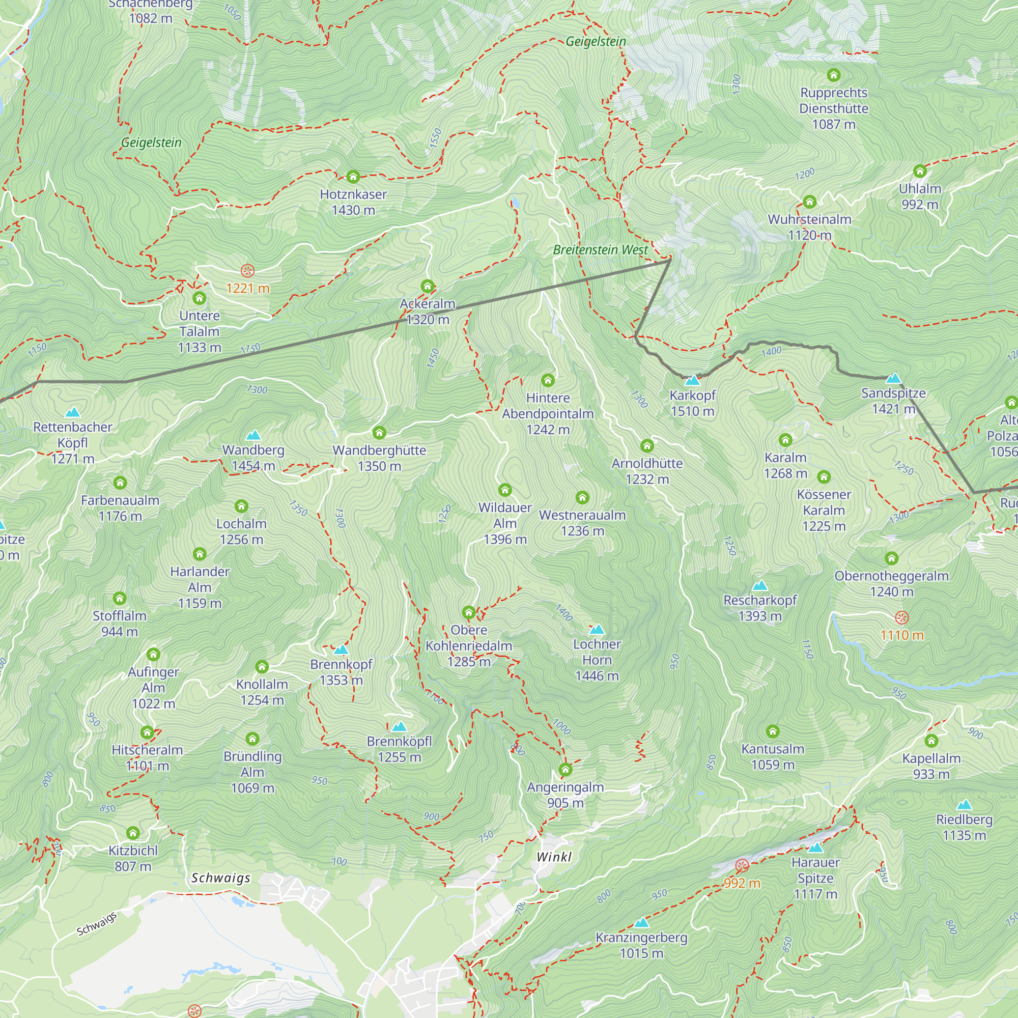 Unterwirts Lochner Alm map