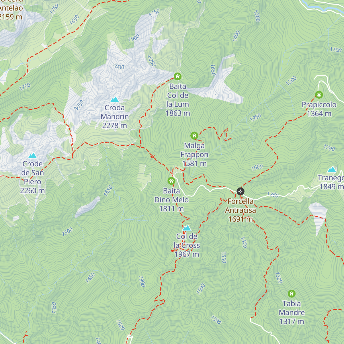 Rifugio Antelao map