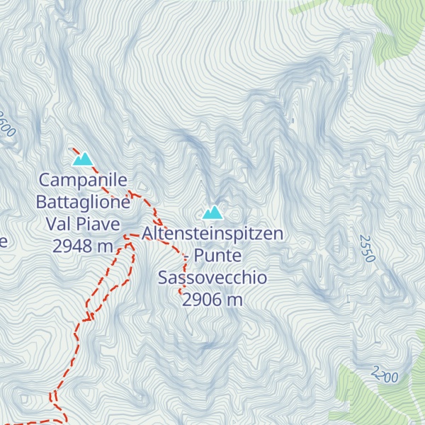 Map of Altensteinspitzen - Punte Sassovecchio