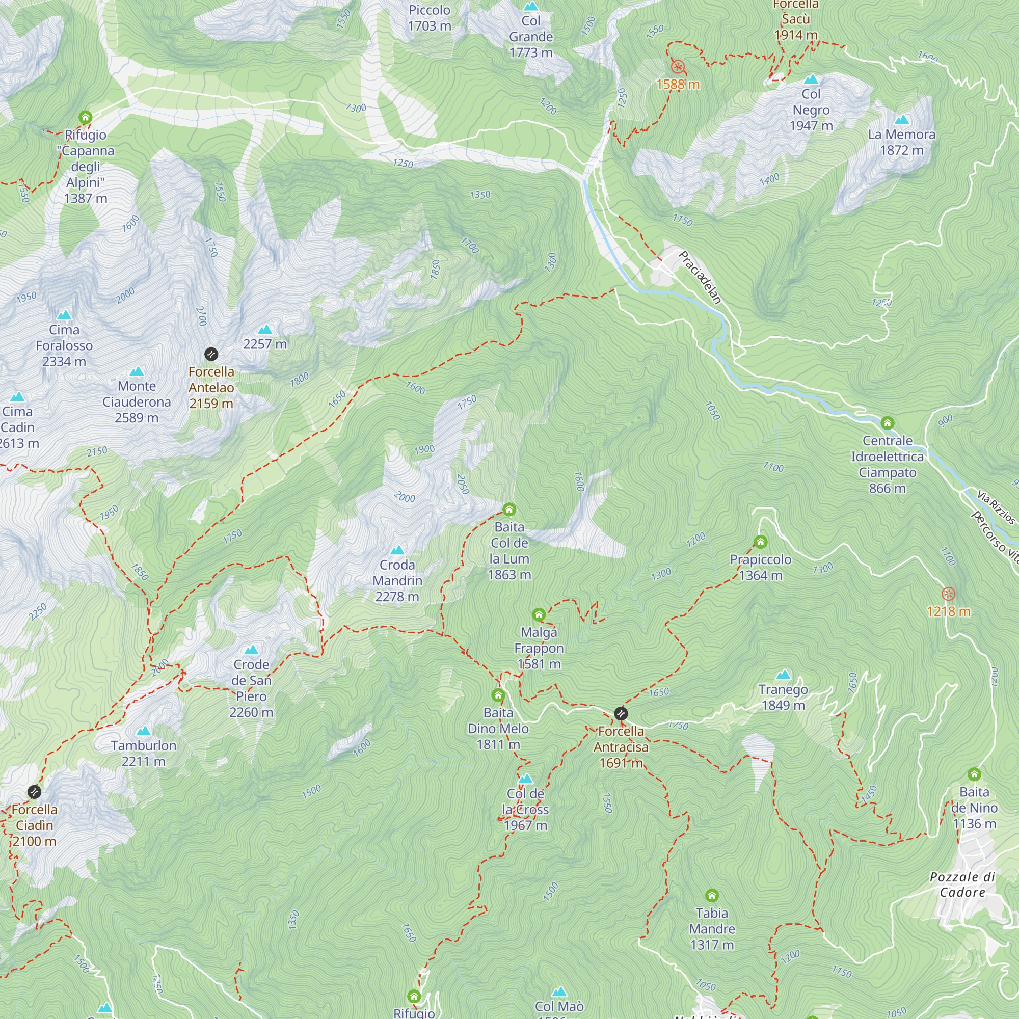 Baita Col de la Lum map