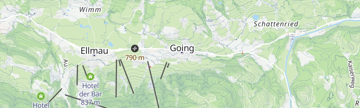 Map of the start of Hollenauer Kreuz Winterwanderweg