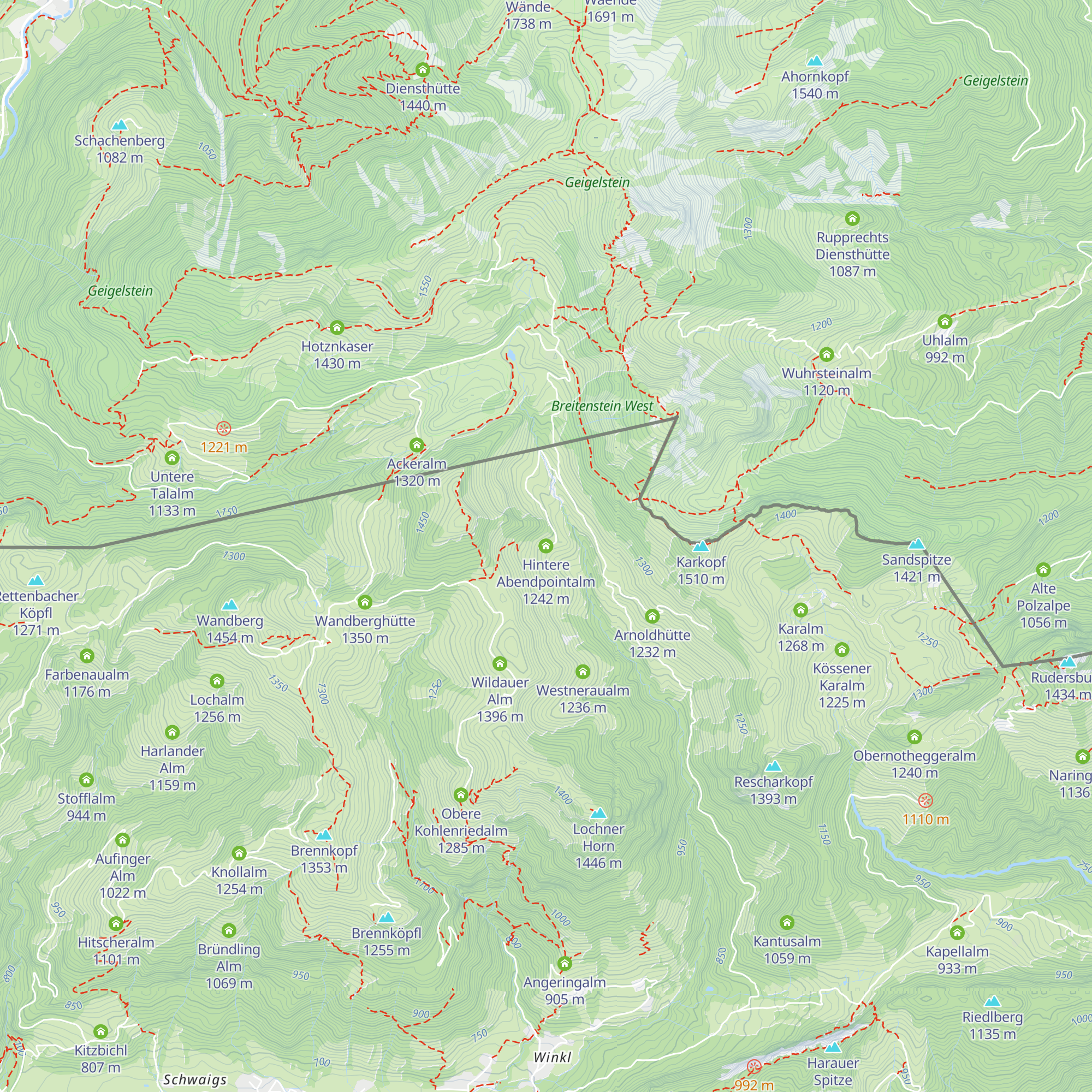 Hintere Abendpointalm map