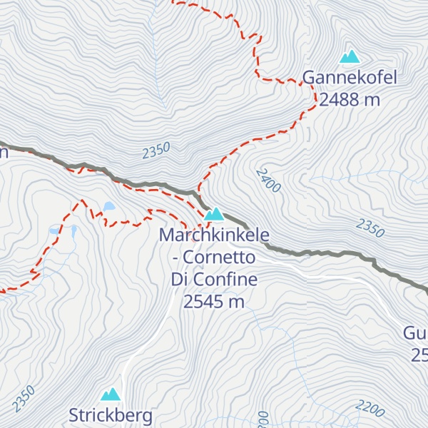 Map of Marchkinkele - Cornetto Di Confine