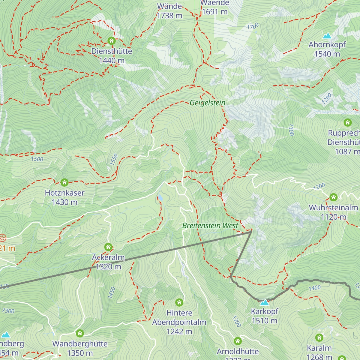 Priener Hütte map