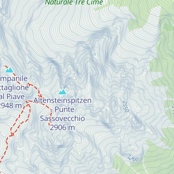 Map of Altensteinplatte - Lastron di Sassovecchio