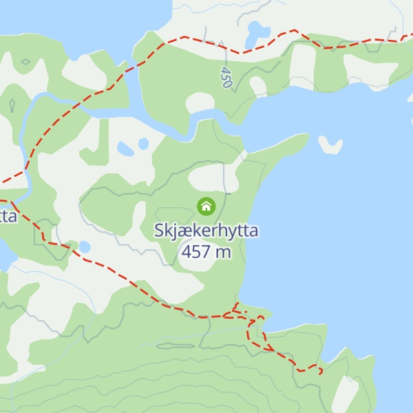 Map of Skjækerhytta