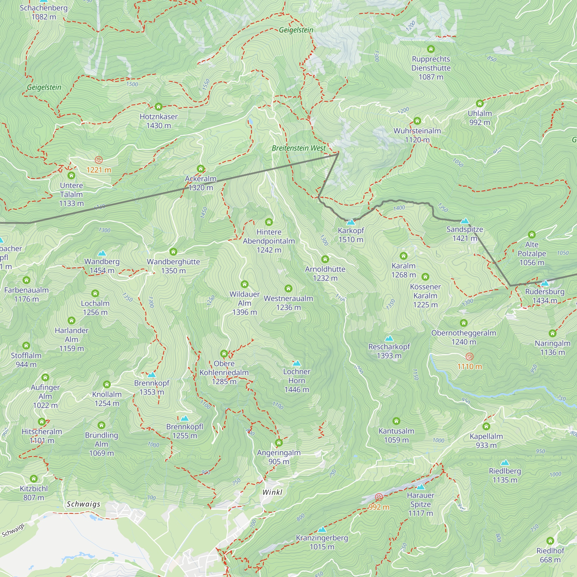 Westneraualm map
