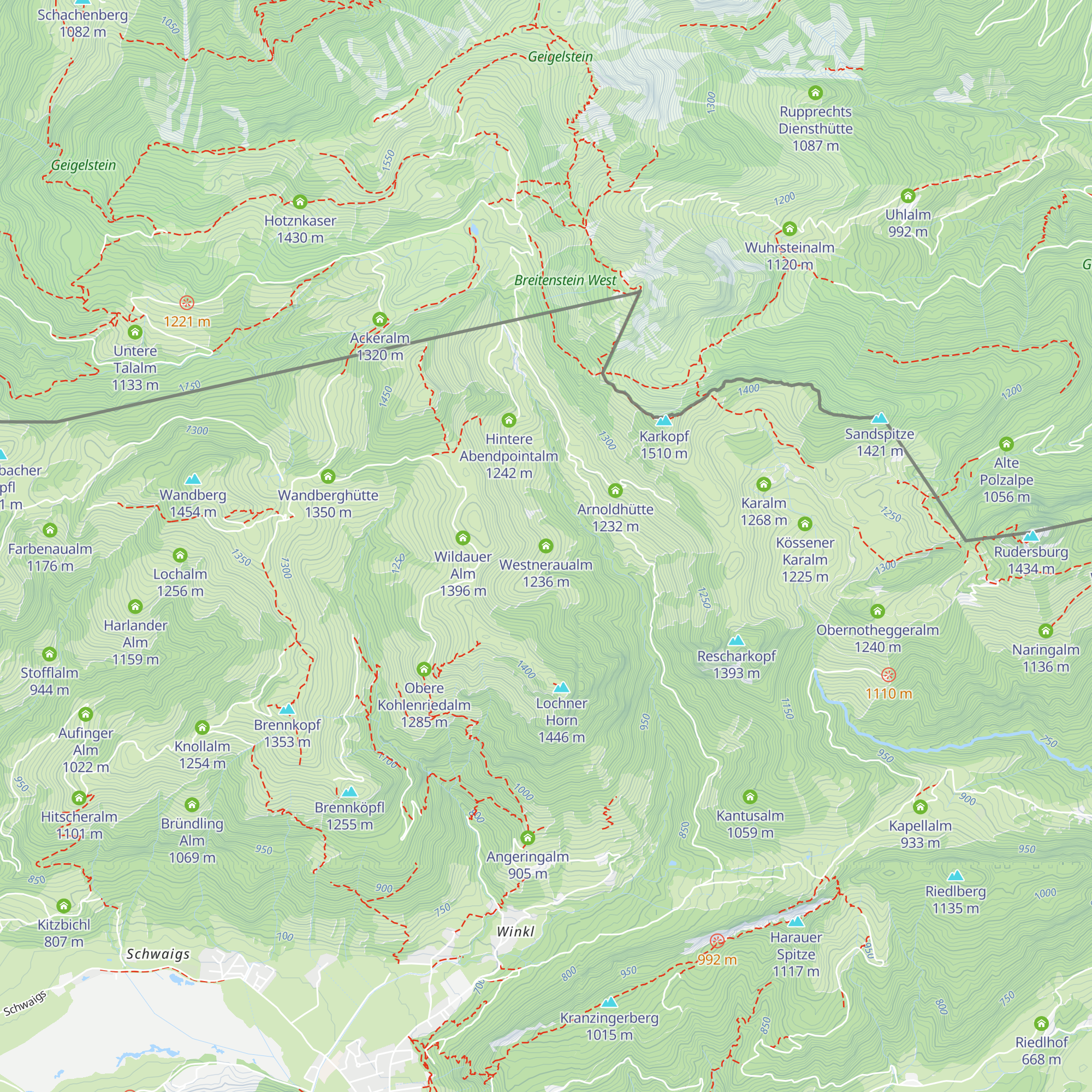 Westneraualm map