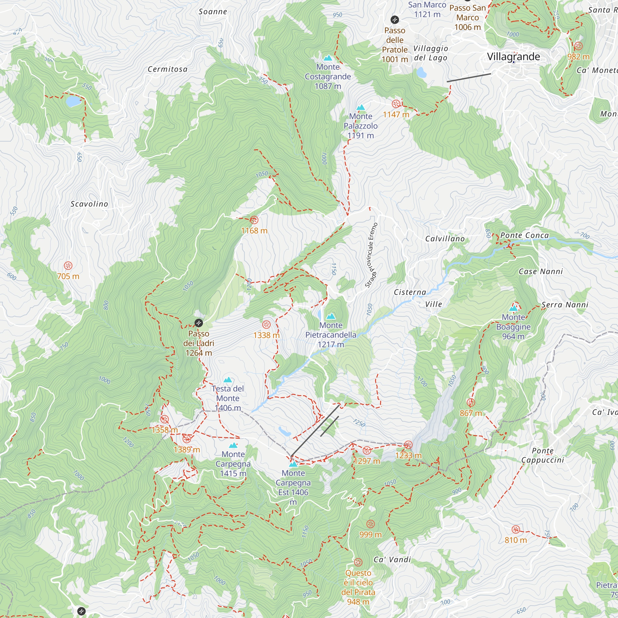 Rifugio del Lago di Monte Pietracandella map