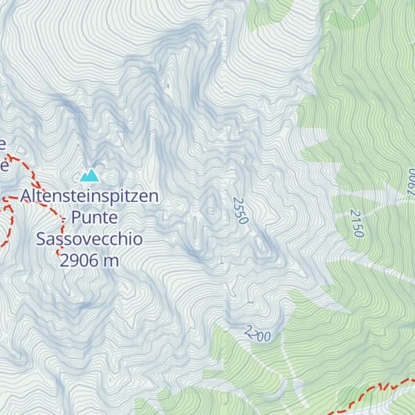 Map of Langlahnspitze - Punta Lavina Lunga