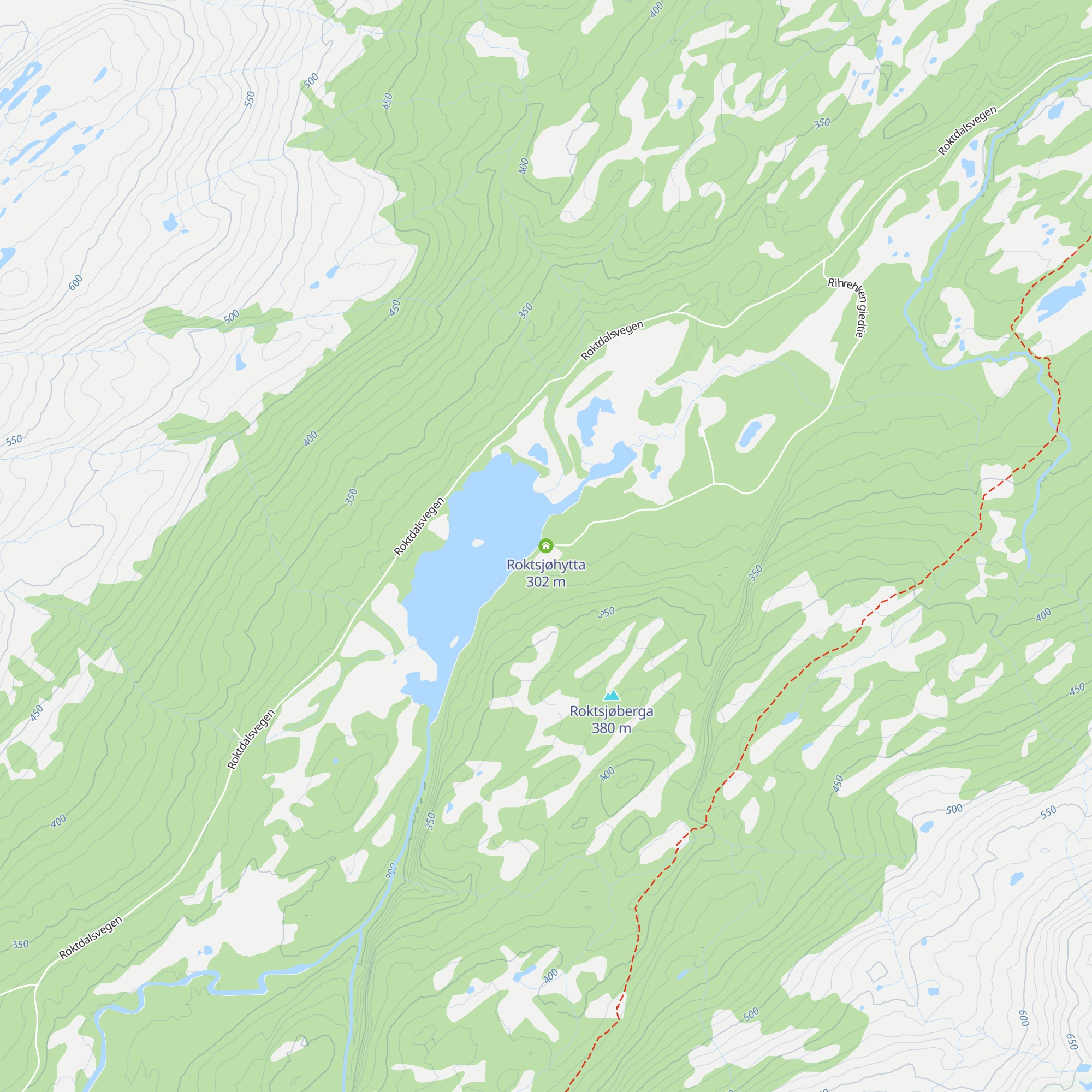 Roktsjøhytta map