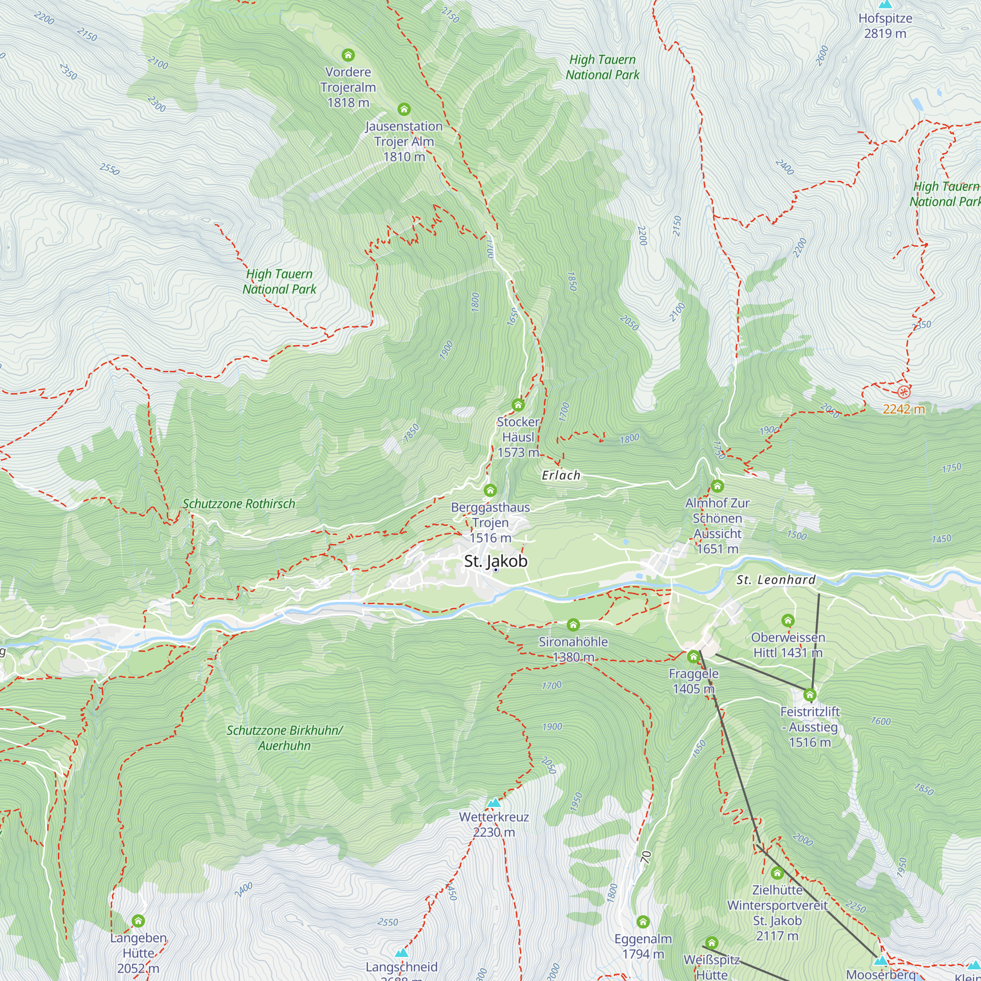 Berggasthaus Trojen map