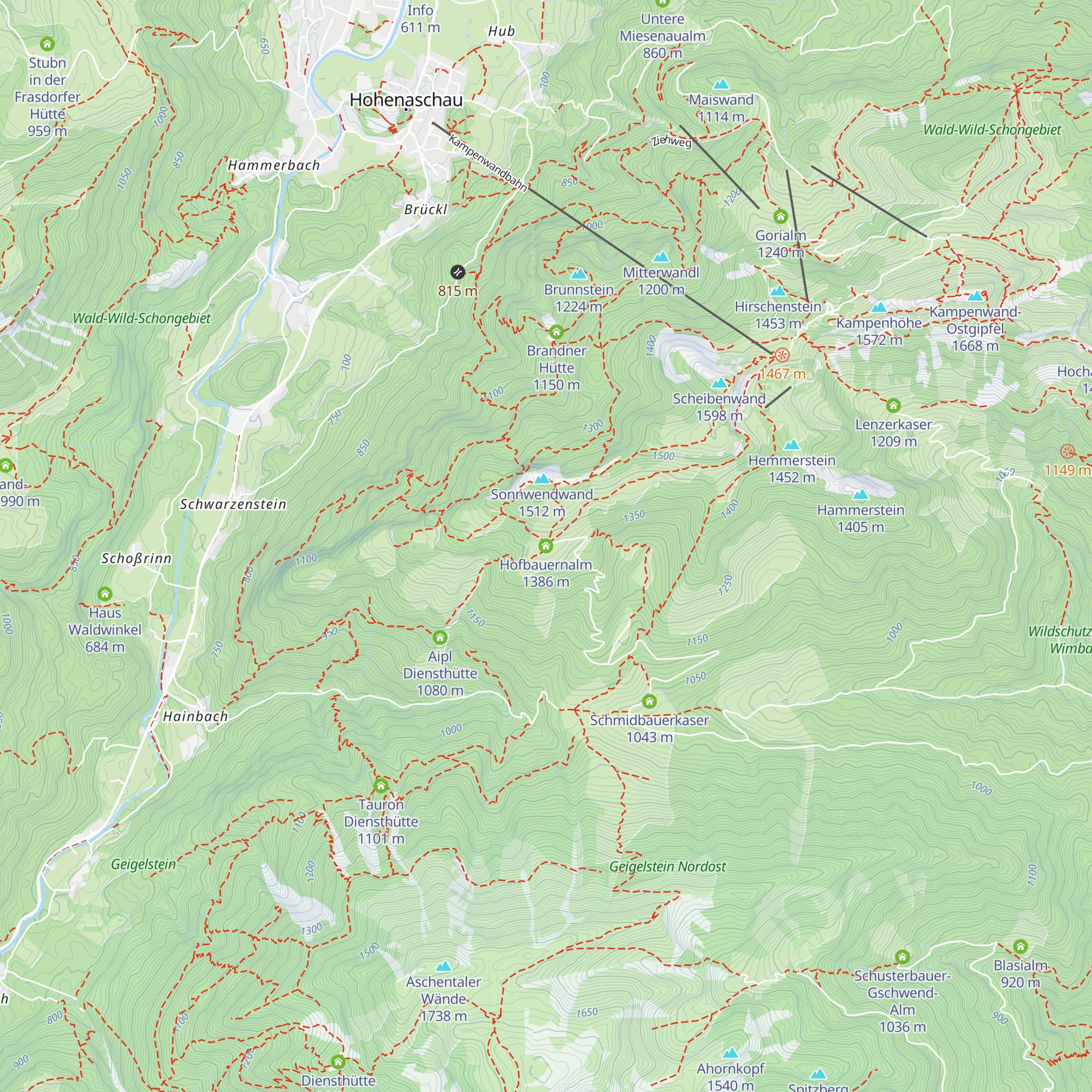 Hofbauernalm map
