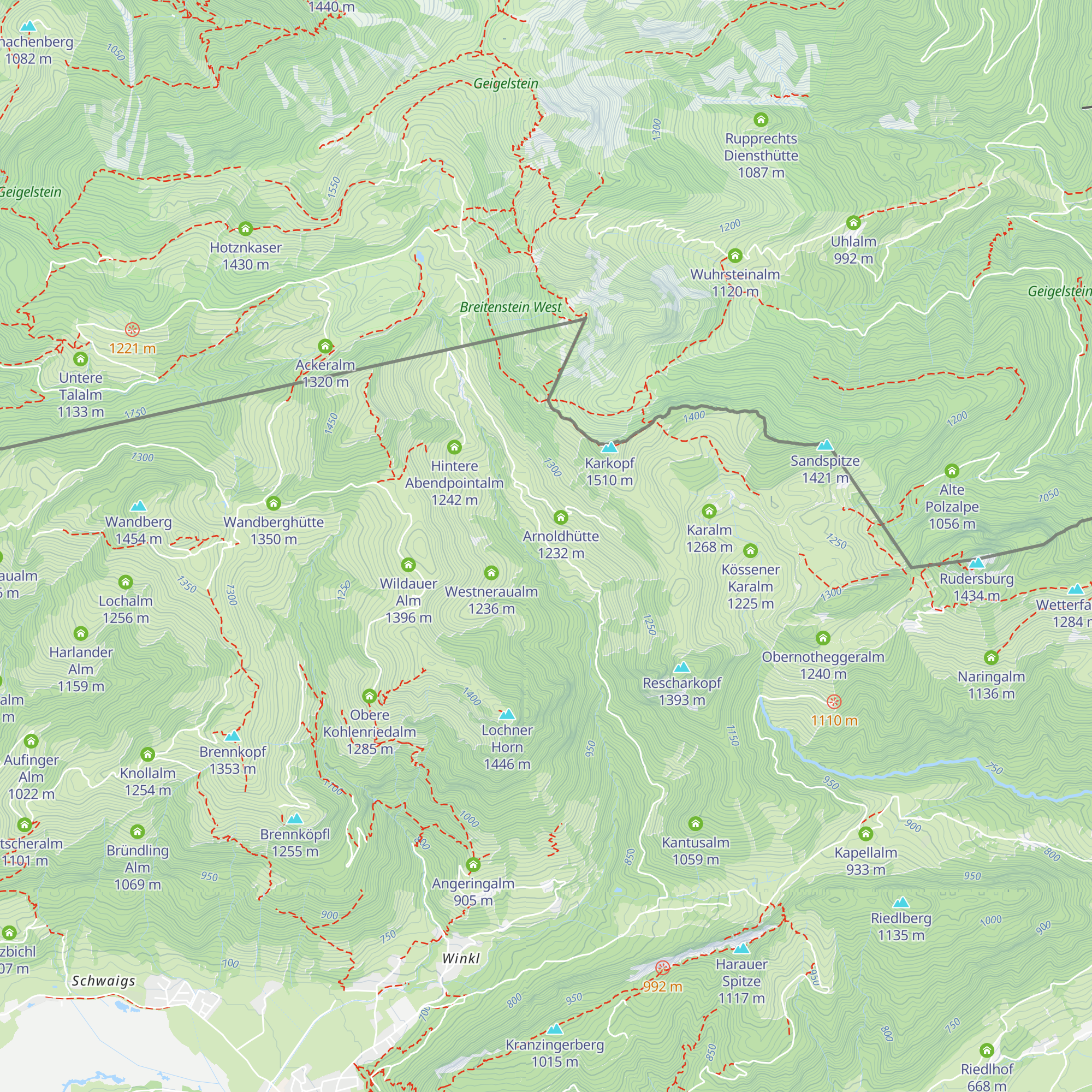 Schweizer Hütte map