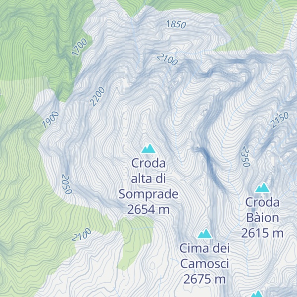 Map of Croda alta di Somprade