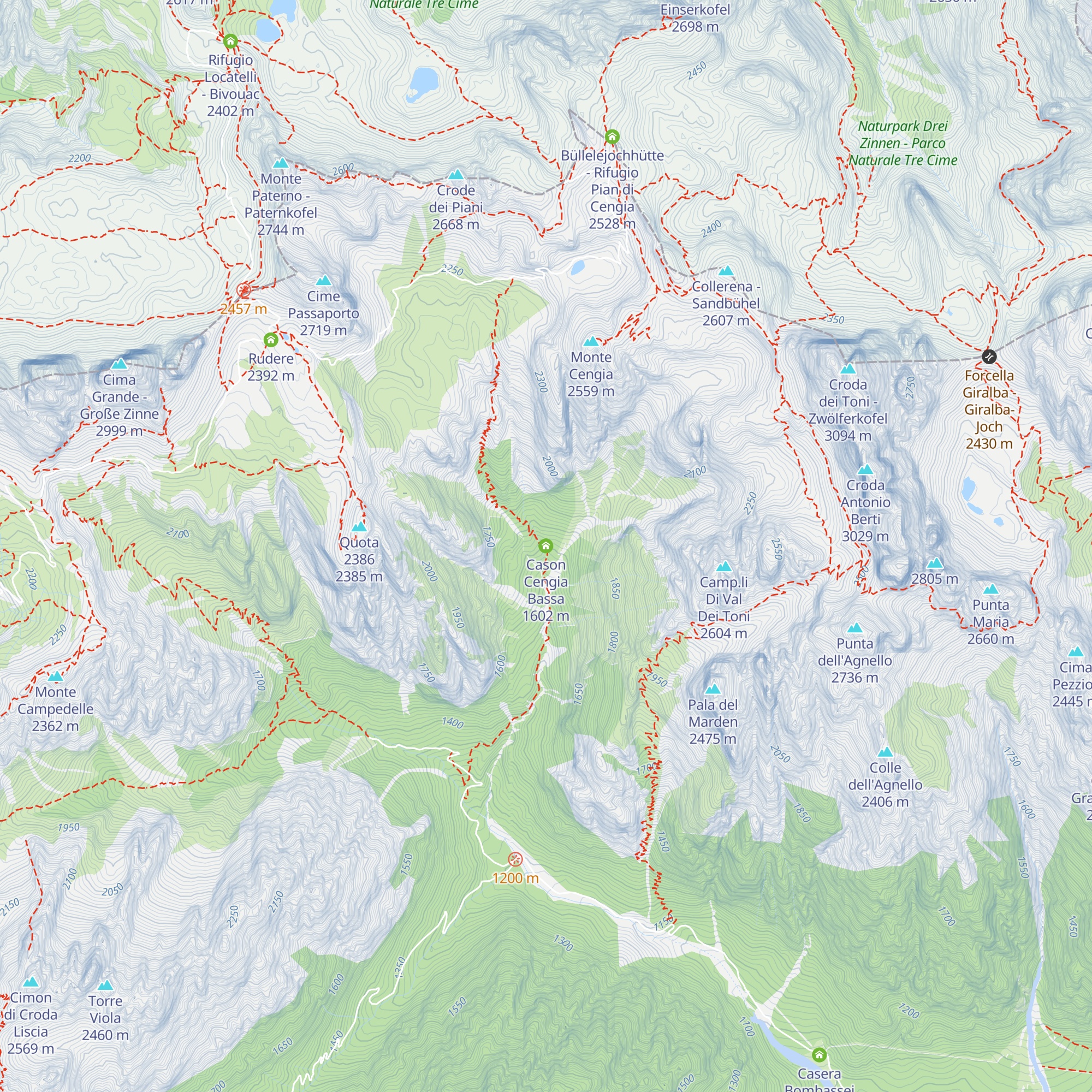 Cason Cengia Bassa map