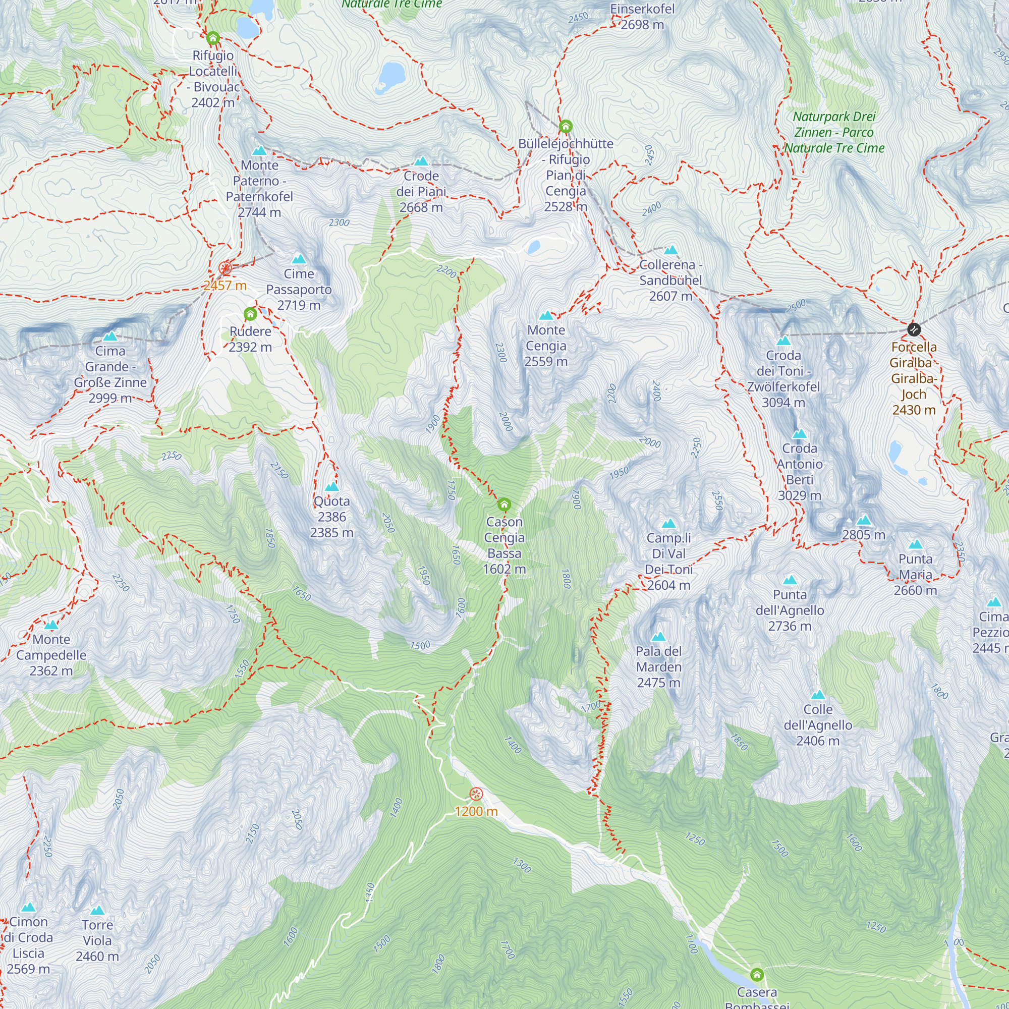 Cason Cengia Bassa map
