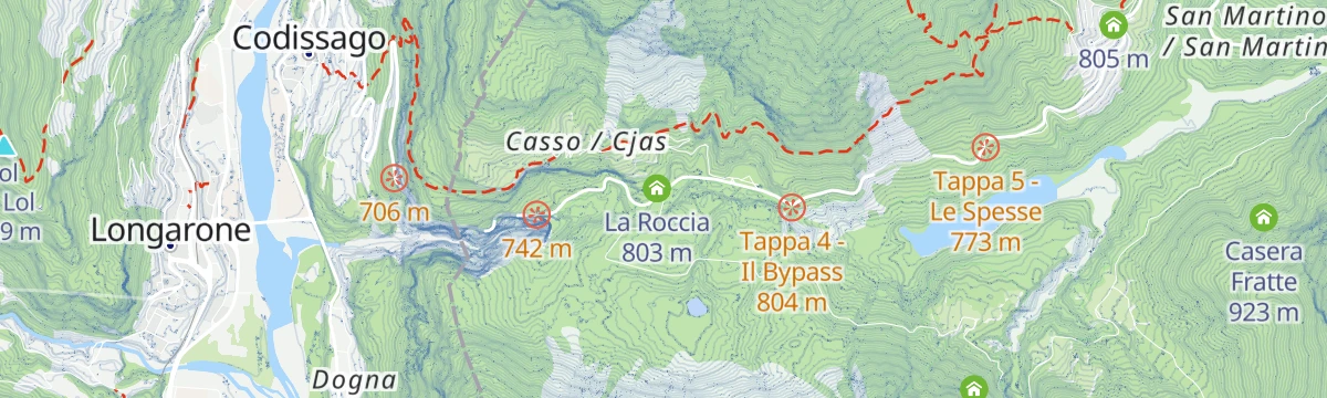 Map of the start of Sentiero della Nongola e della Moliesa