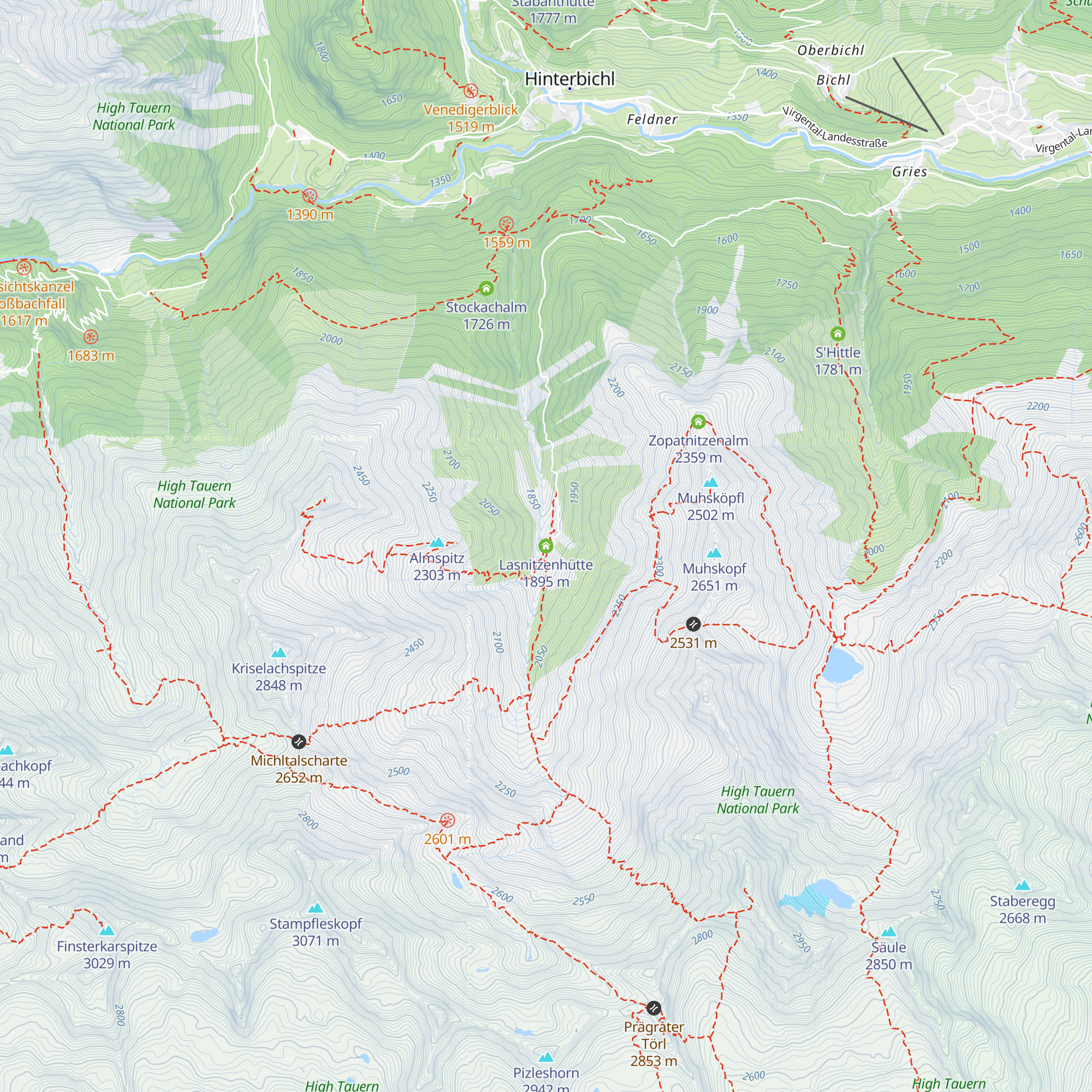 Lasnitzenhütte map