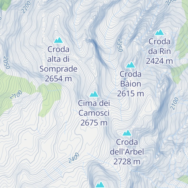 Map of Cima dei Camosci