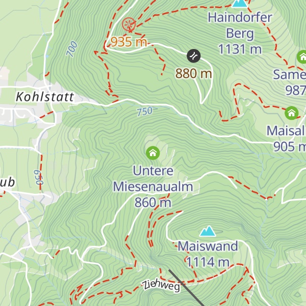 Map of Untere Miesenaualm
