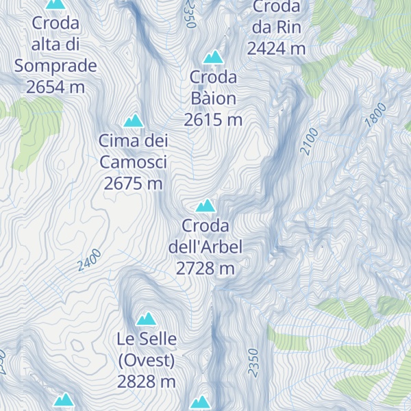 Map of Croda dell'Arbel