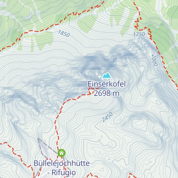 Map of Östliche Oberbachernspitzen - Croda Fiscalina Est