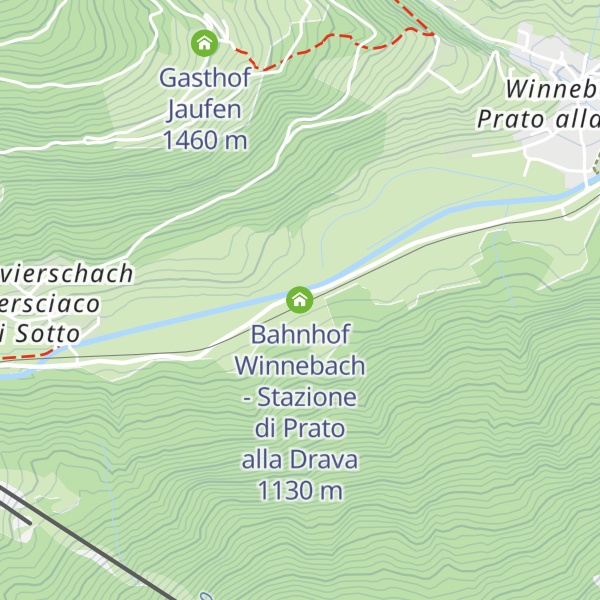 Map of Bahnhof Winnebach - Stazione di Prato alla Drava