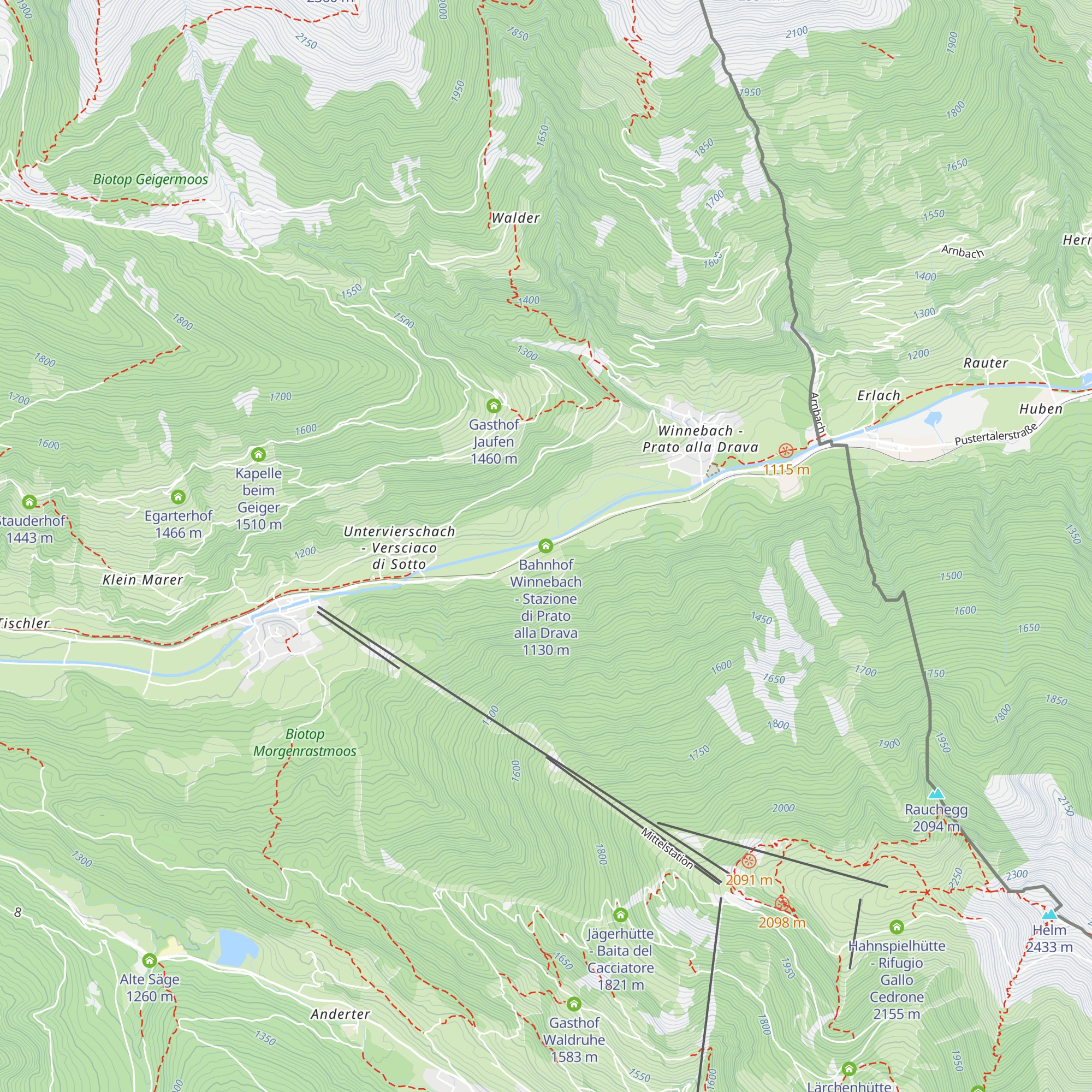 Bahnhof Winnebach - Stazione di Prato alla Drava map