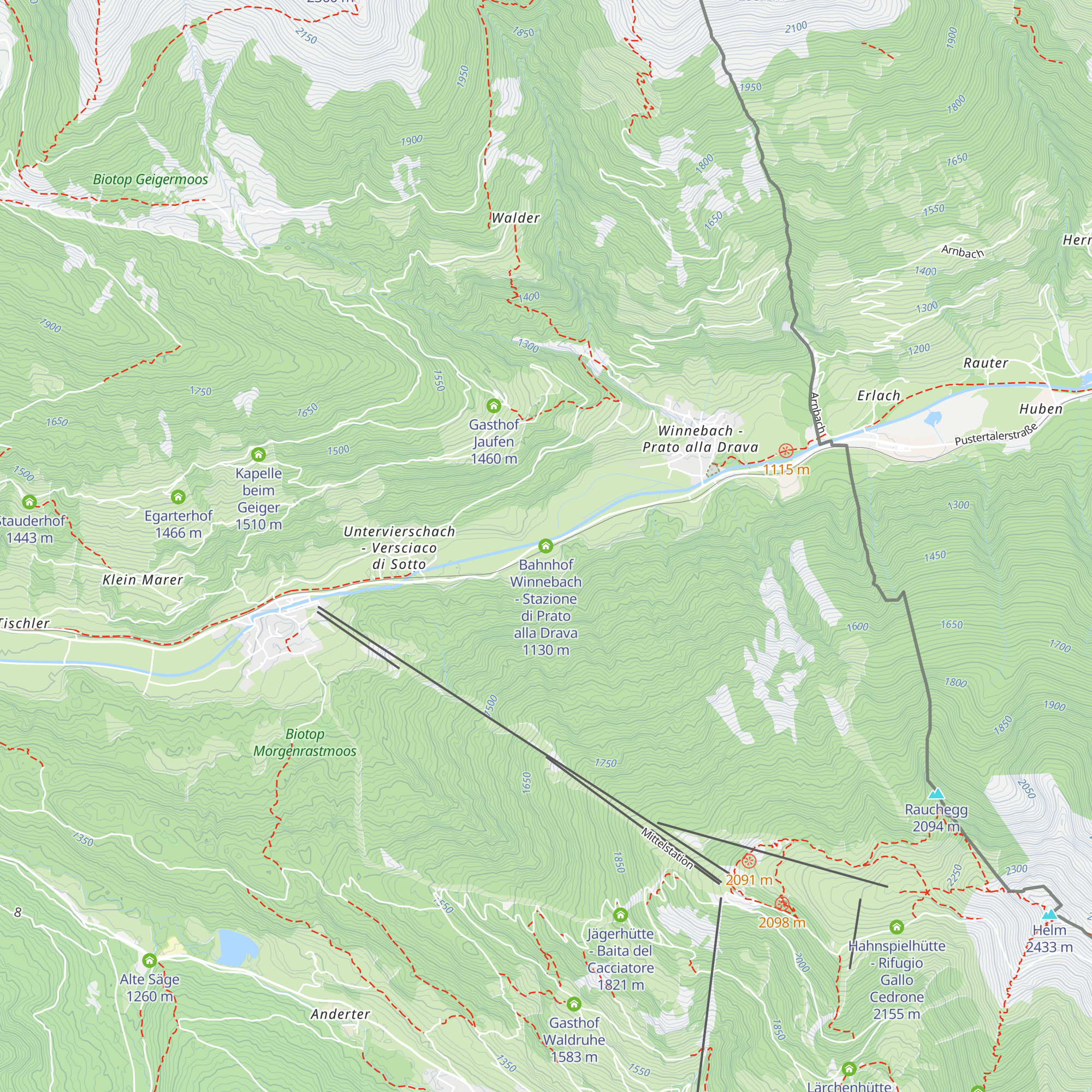 Bahnhof Winnebach - Stazione di Prato alla Drava map