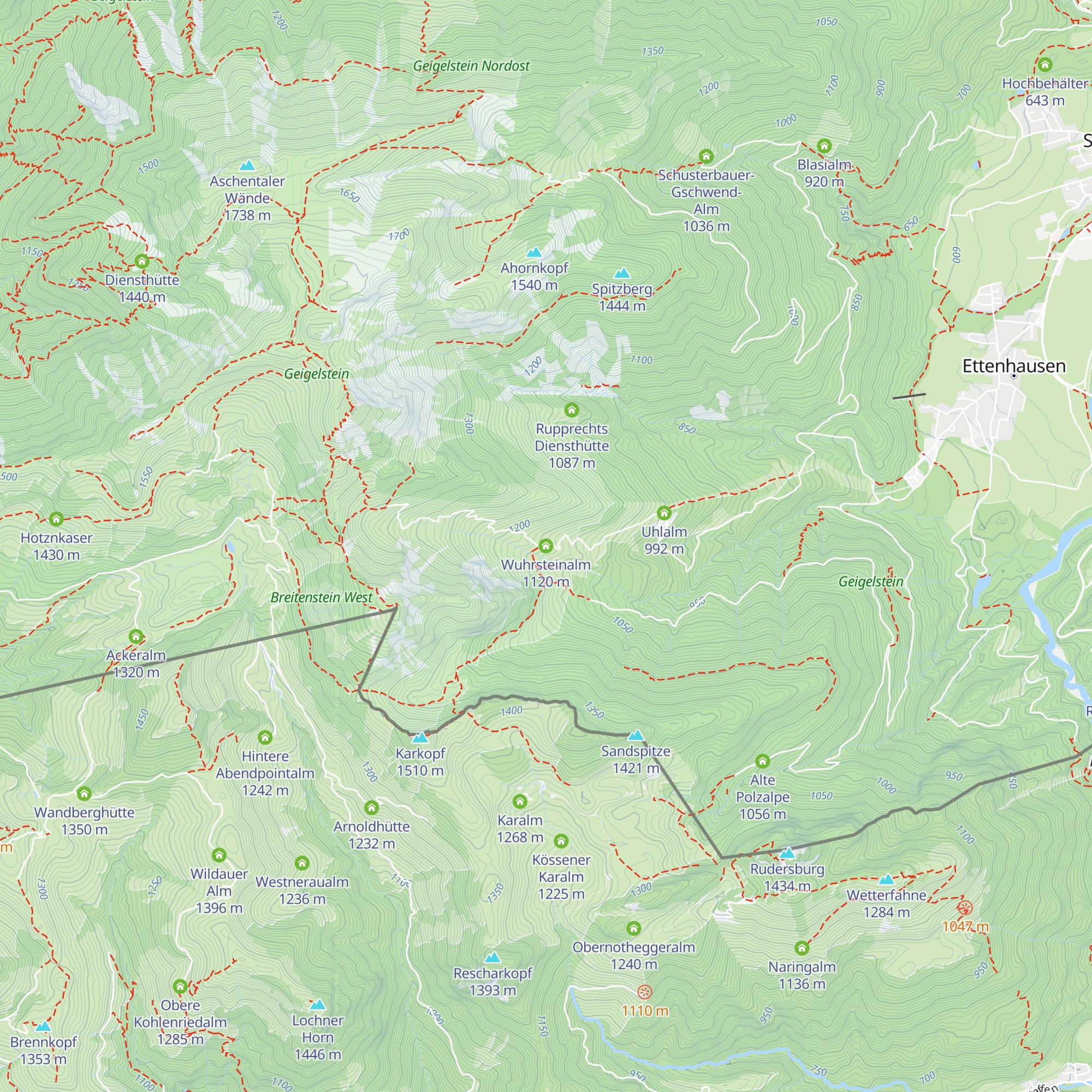 Wuhrsteinalm map