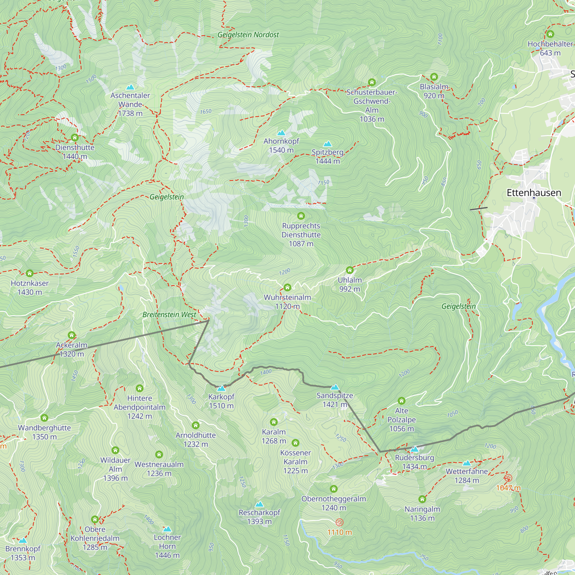 Wuhrsteinalm map